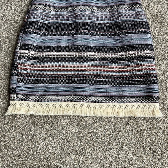 Venus Multi Color Tweed Cut Out Mini Dress With Fringe Hem, Size 6 - Picture 3 of 12